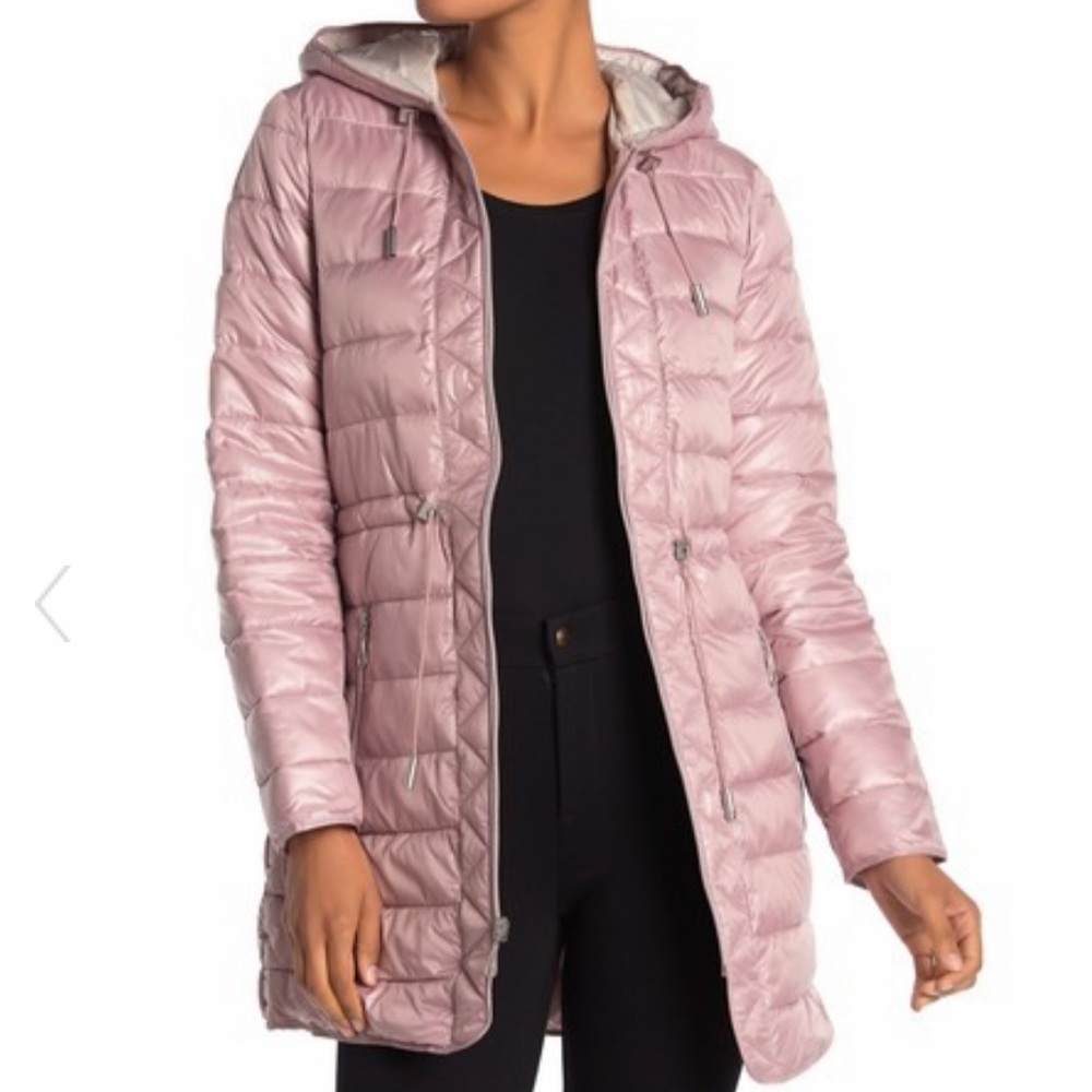 NWT Kenneth Cole woman Hooded Packable Puffer Coat